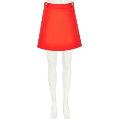 Girls red A-line skirt